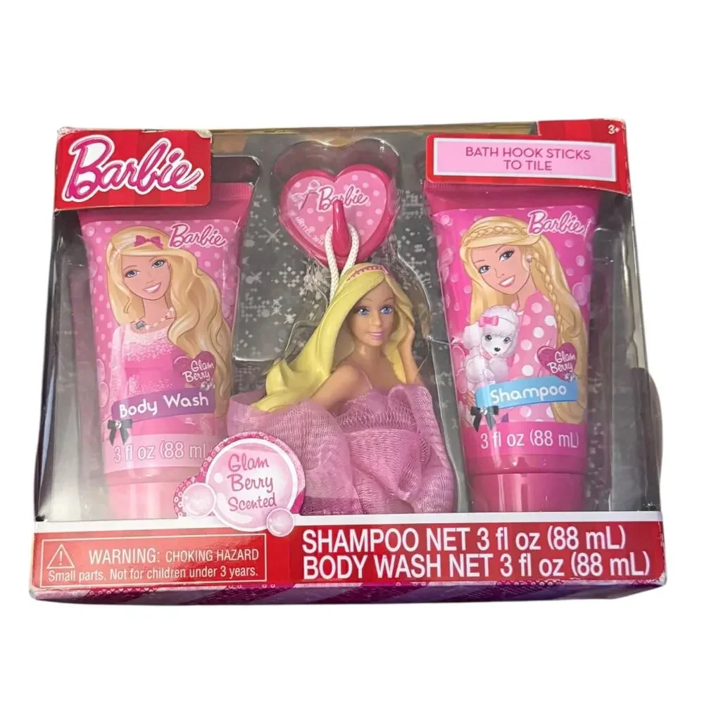Barbie Glam Berry Scented Shampoo & Bodywash Loofah 2014 Collector's set